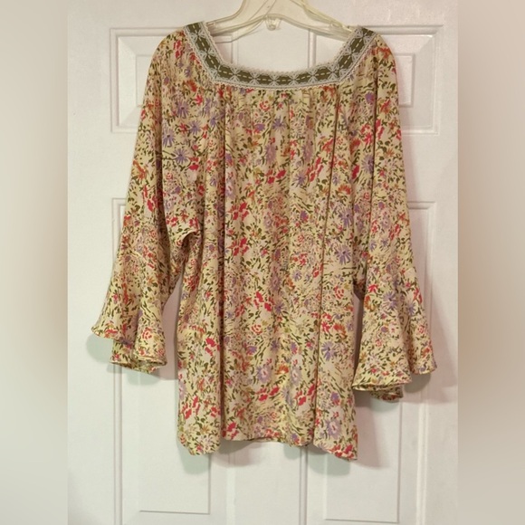 The Pioneer Woman Square Neck‎ Flutter Sleeve Blouse Size XXL - Picture 4 of 10